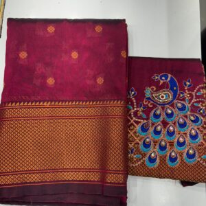 Premium Kalanjali Paithani Saree with Heavy Peacock Aari Work